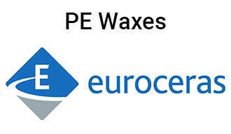 A blue and white logo for european pe waxes.