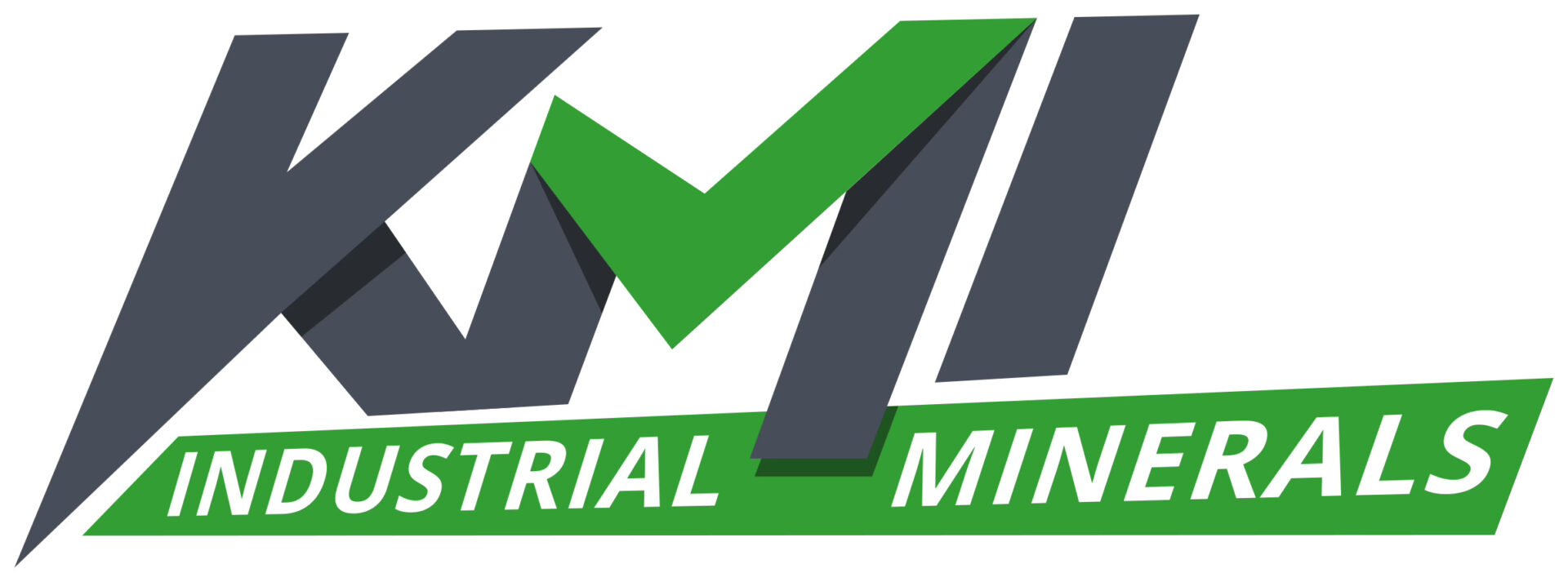 A green and grey logo for industrial minerals.